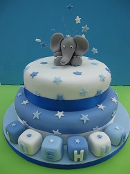 elephant christening cake
